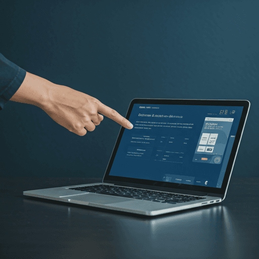 Acheteur consultant une sélection de produits en ligne